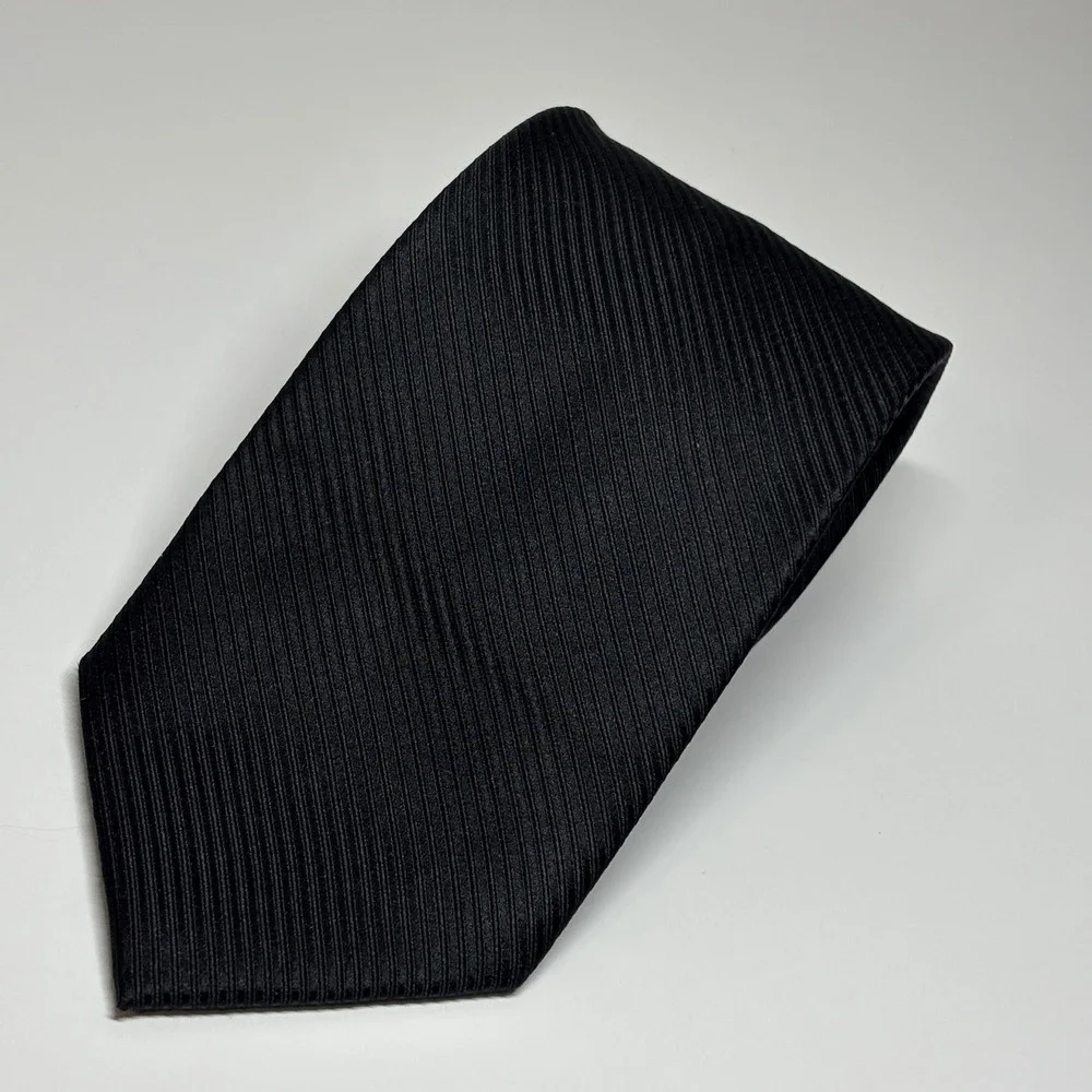 Diane Katzman Necktie Mens One Size Black Breast Cancer Awareness Ribbed Charity